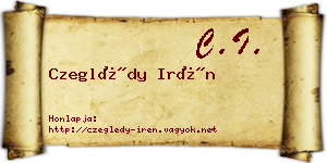 Czeglédy Irén névjegykártya