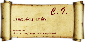 Czeglédy Irén névjegykártya
